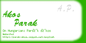 akos parak business card